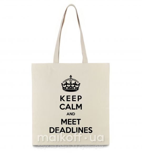 Эко-сумка Meet deadlines Бежевый фото