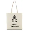 Еко-сумка Meet deadlines Бежевий фото