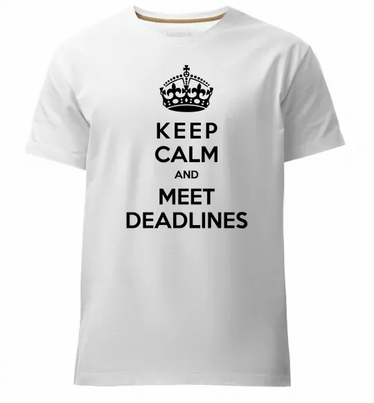 Чоловіча преміум футболка Meet deadlines Білий фото