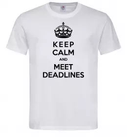 Чоловіча футболка Meet deadlines Білий фото