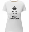 Жіноча преміум футболка Meet deadlines Білий фото