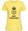Жіноча футболка Meet deadlines Лимонний фото
