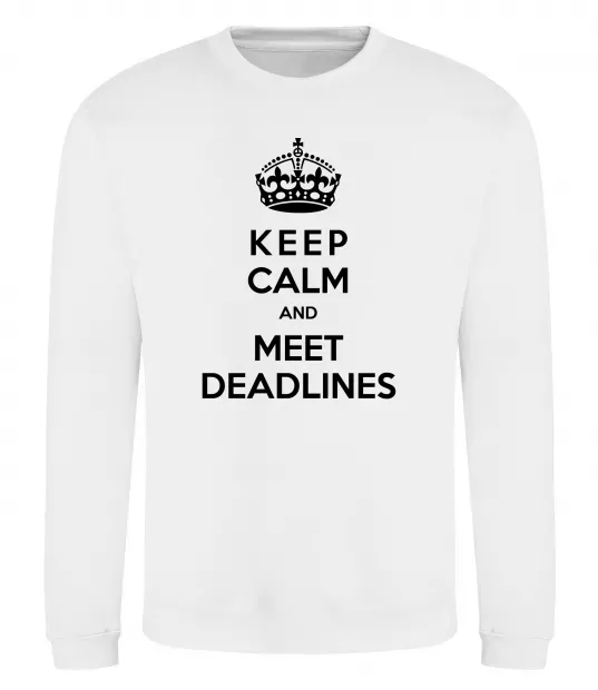 Свитшот Meet deadlines Белый фото