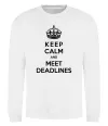 Свитшот Meet deadlines Белый фото