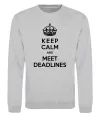 Свитшот Meet deadlines Серый меланж фото