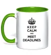 Чашка с цветной ручкой Meet deadlines Зеленый фото