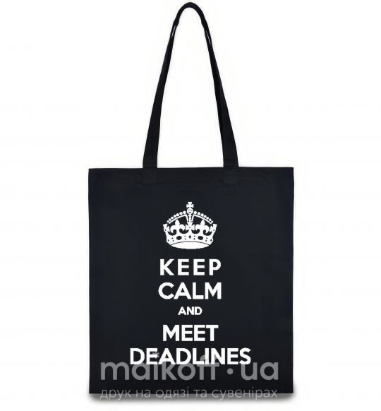 Еко-сумка Meet deadlines Чорний фото