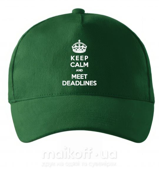 Кепка Meet deadlines Темно-зелений фото