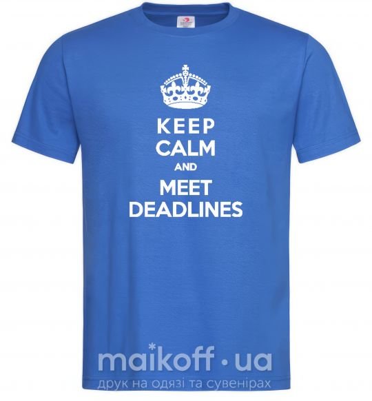 Чоловіча футболка Meet deadlines Яскраво-синій фото