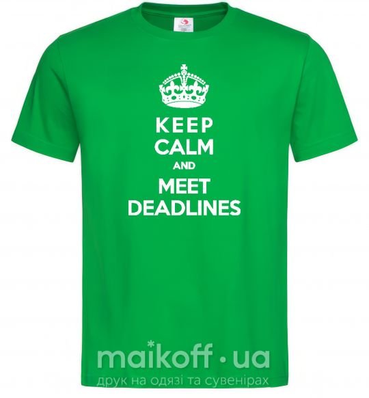Мужская футболка Meet deadlines Зеленый фото