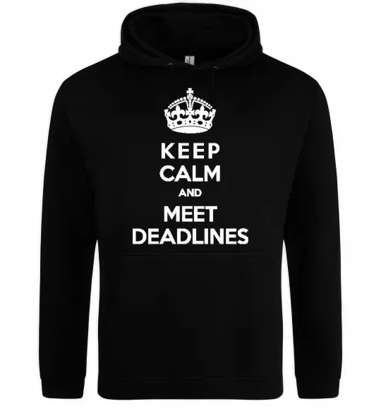 Женская толстовка (худи) Meet deadlines Черный фото