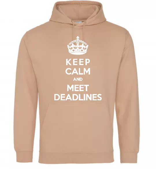 Женская толстовка (худи) Meet deadlines Песочный фото