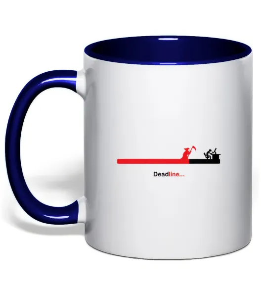 Чашка з кольоровою ручкою Deadline Глибокий темно-синій фото