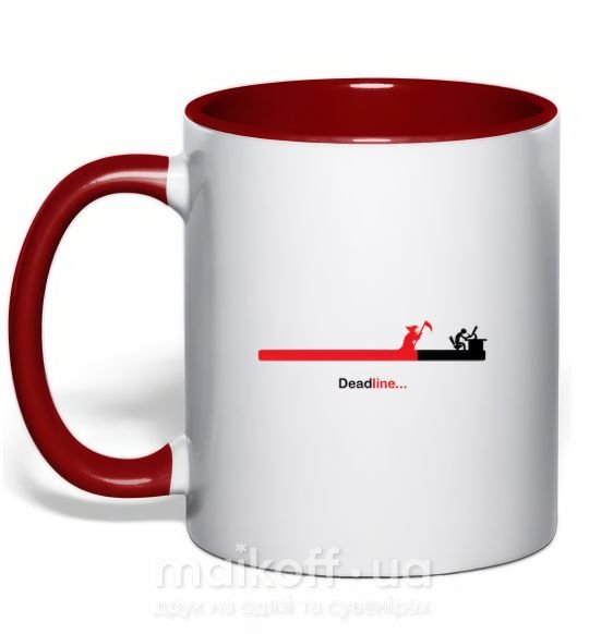 Чашка с цветной ручкой Deadline Красный фото