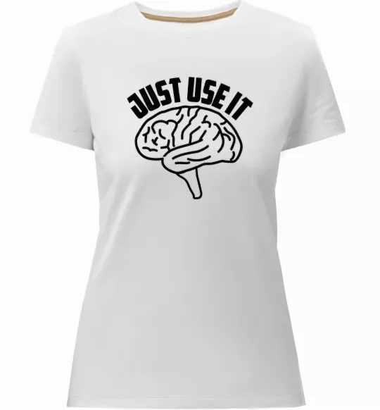 Жіноча преміум футболка Just use it Білий фото