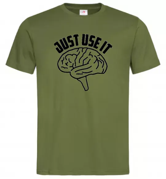 Мужская футболка Just use it Оливковый фото
