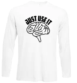 Лонгслив Just use it Белый фото