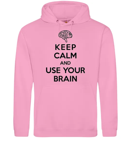 Мужская толстовка (худи) Keep Calm use your brain Розовый фото