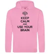 Жіноча толстовка (худі) Keep Calm use your brain Рожевий Жіноча толстовка (худі) Keep Calm use your brain Рожевий фото