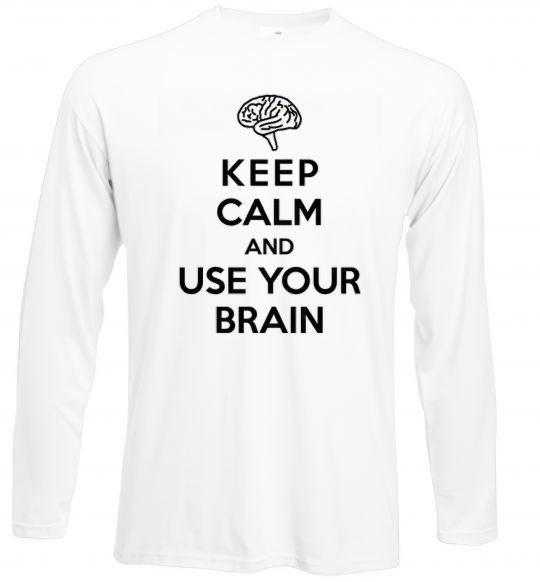 Реглан Keep Calm use your brain Белый фото