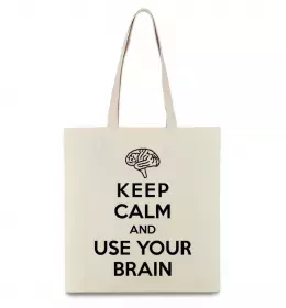 Эко-сумка Keep calm and love cats Бежевый фото