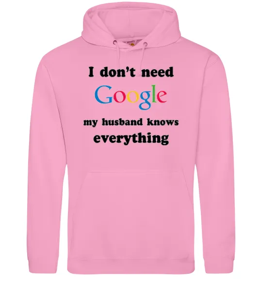 Женская толстовка (худи) Мій чоловік гугл Розовый фото