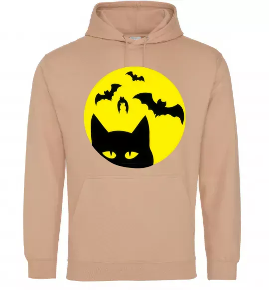 Женская толстовка (худи) Луна_ кот Песочный фото
