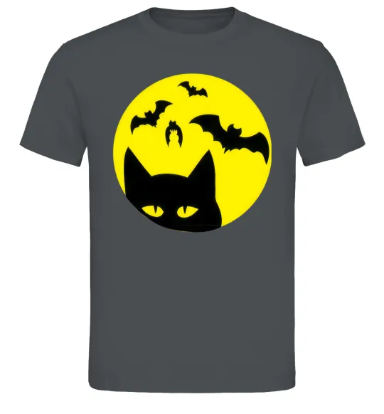 Мужская футболка Луна_ кот Графит фото