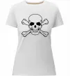 Женская премиум футболка Пиратский череп Белый фото
