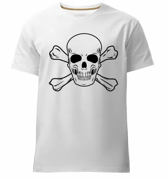 Мужская премиум футболка Пиратский череп Белый фото