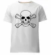 Мужская премиум футболка Пиратский череп Белый Мужская премиум футболка Пиратский череп Белый фото