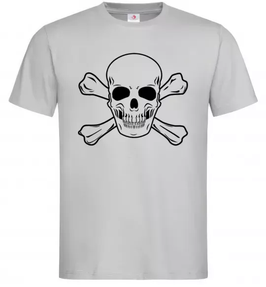 Чоловіча футболка Пиратский череп Сірий фото