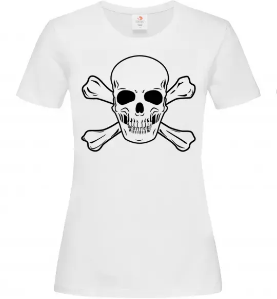 Женская футболка Пиратский череп Белый фото