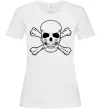 Женская футболка Пиратский череп Белый фото
