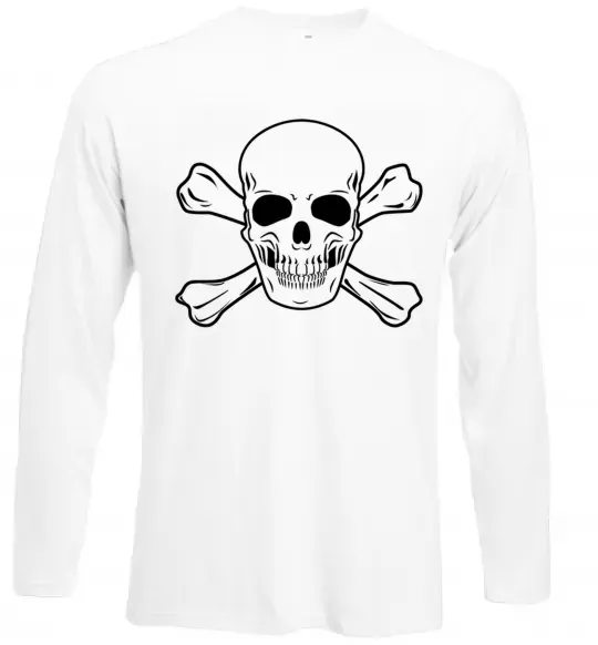 Лонгслив Пиратский череп Белый фото