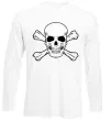 Лонгслив Пиратский череп Белый фото