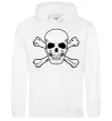 Мужская толстовка (худи) Пиратский череп Белый фото