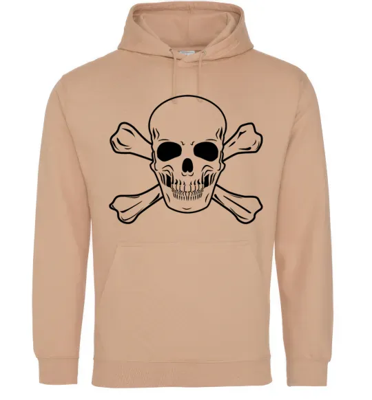 Мужская толстовка (худи) Пиратский череп Песочный фото