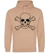 Мужская толстовка (худи) Пиратский череп Песочный фото