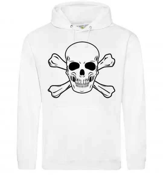 Жіноча толстовка (худі) Пиратский череп Білий фото