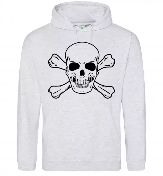 Жіноча толстовка (худі) Пиратский череп Сірий меланж фото