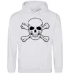 Жіноча толстовка (худі) Пиратский череп Сірий меланж фото