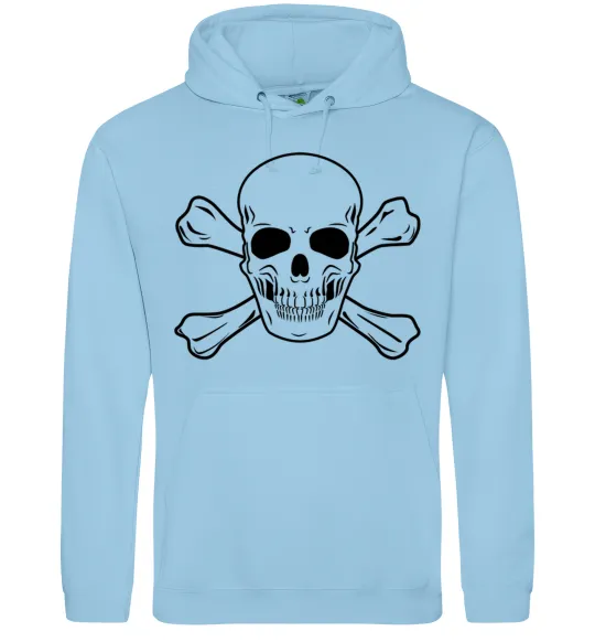 Женская толстовка (худи) Пиратский череп Голубой фото