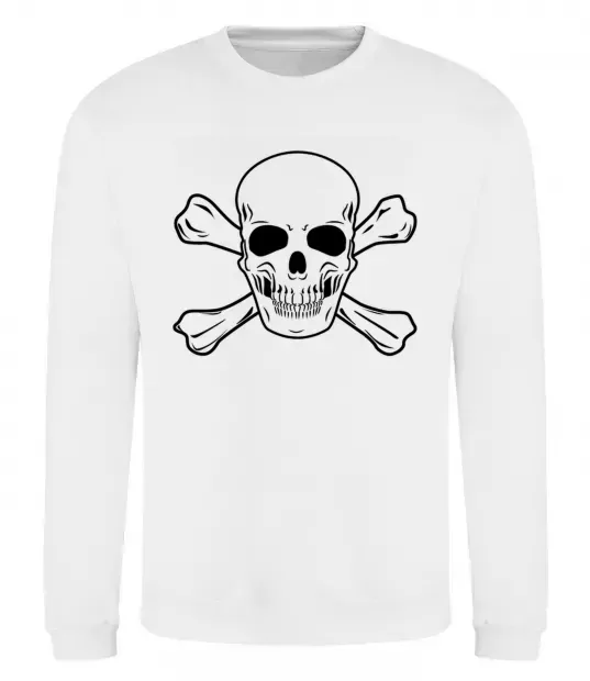 Свитшот Пиратский череп Белый фото