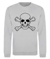 Свитшот Пиратский череп Серый меланж фото