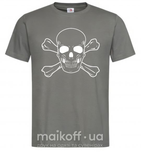 Мужская футболка Пиратский череп Графит фото