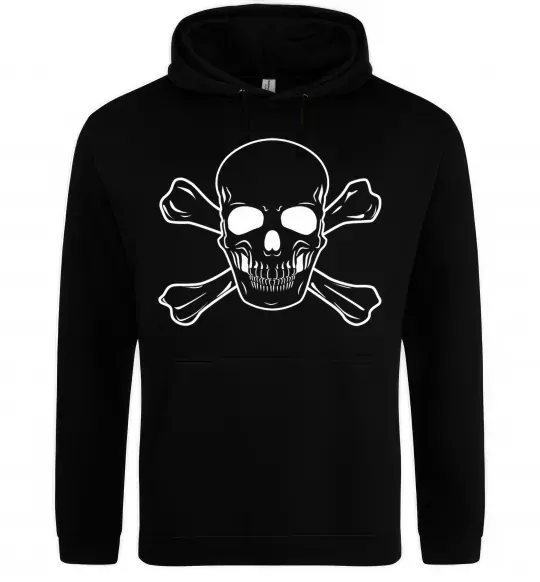 Мужская толстовка (худи) Пиратский череп Черный фото