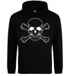Мужская толстовка (худи) Пиратский череп Черный фото