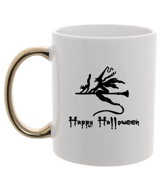 Чашка з кольоровою ручкою Ведьма Золото фото