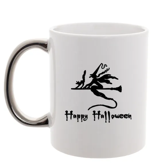 Чашка з кольоровою ручкою Ведьма Срібло фото